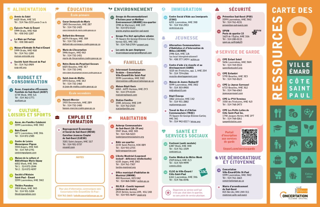Liste des ressources à Ville-Émard/Côte Saint-Paul